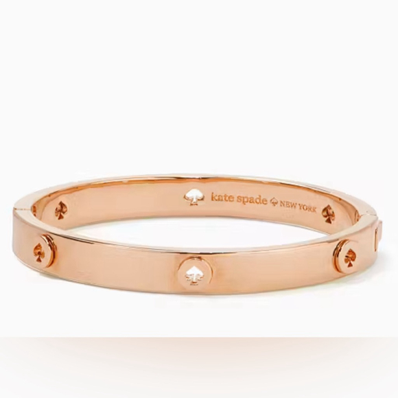 Kate Spade Spot The Spade Studded Hinged Bangle Rose Gold 2087. - Picture 2 of 6